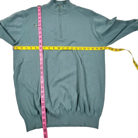 Ping Men's Lgt Blue Merino Wool Blend Sensorwarm 1/4 Zip Sweater Jumper Golf, M - Picture 14 of 16